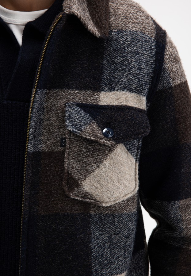 Afbeelding van Vance Wool Check M2624070 Chestnut Brown - Heren Overshirt  - Butcher of Blue